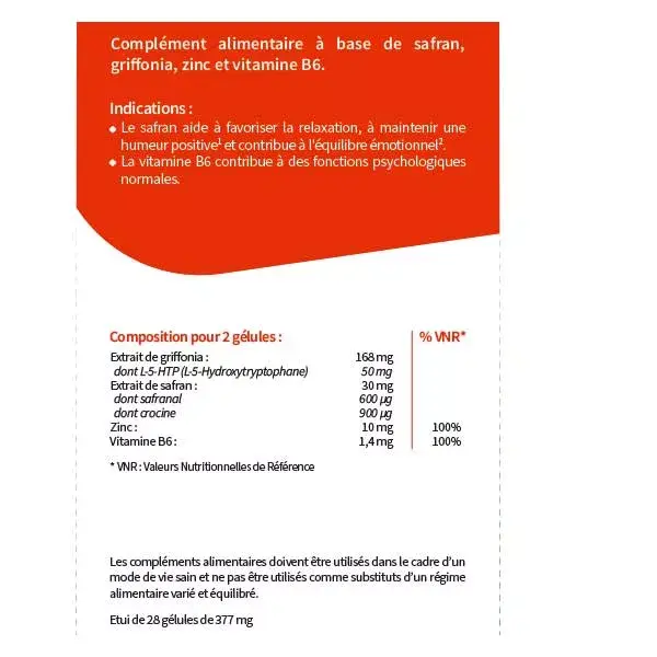 Codifra Safralite Equilíbrio Emocional e do Humor 15mg 28 cápsulas