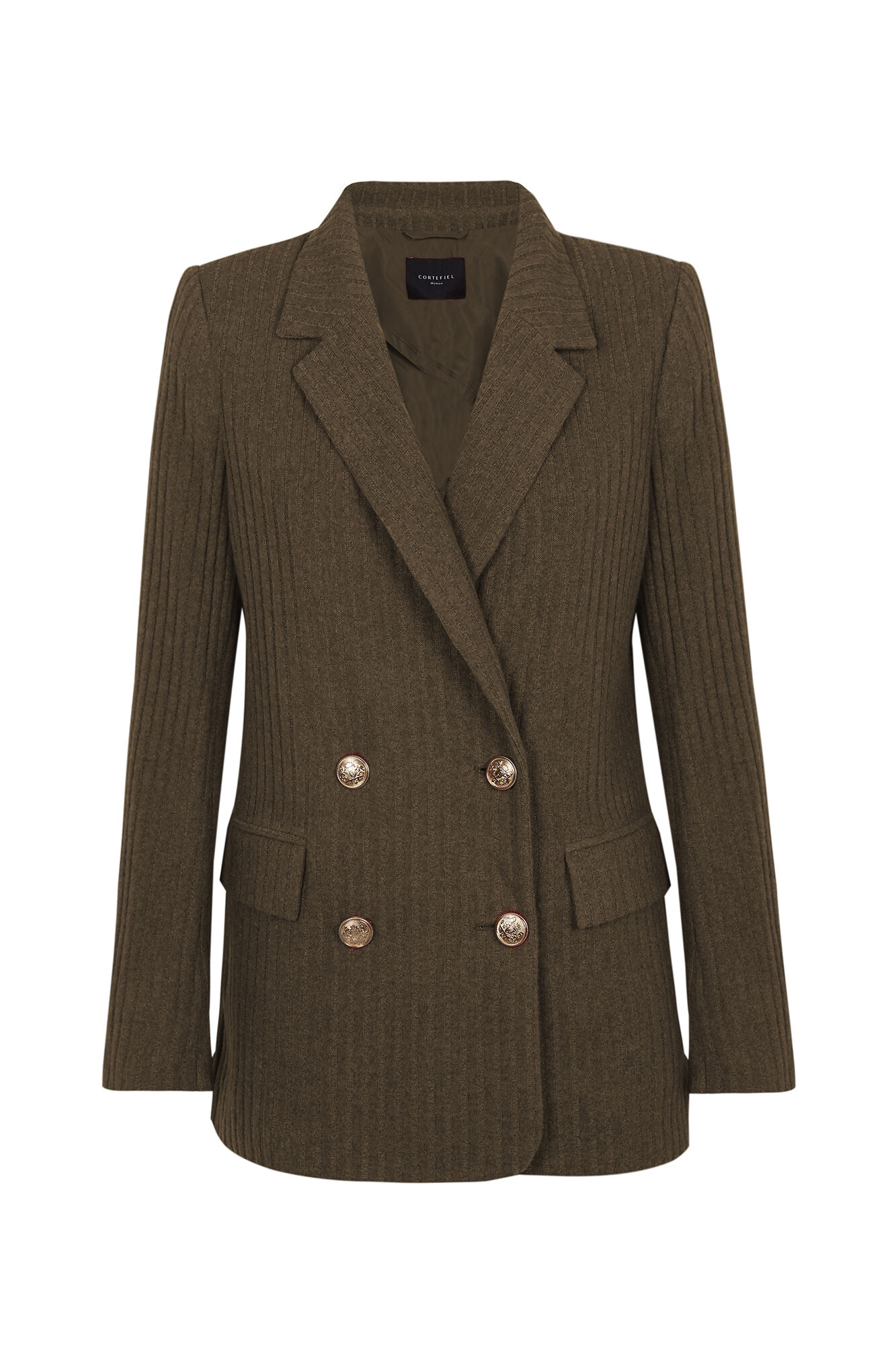 Blazer de malha com abotoamento duplo