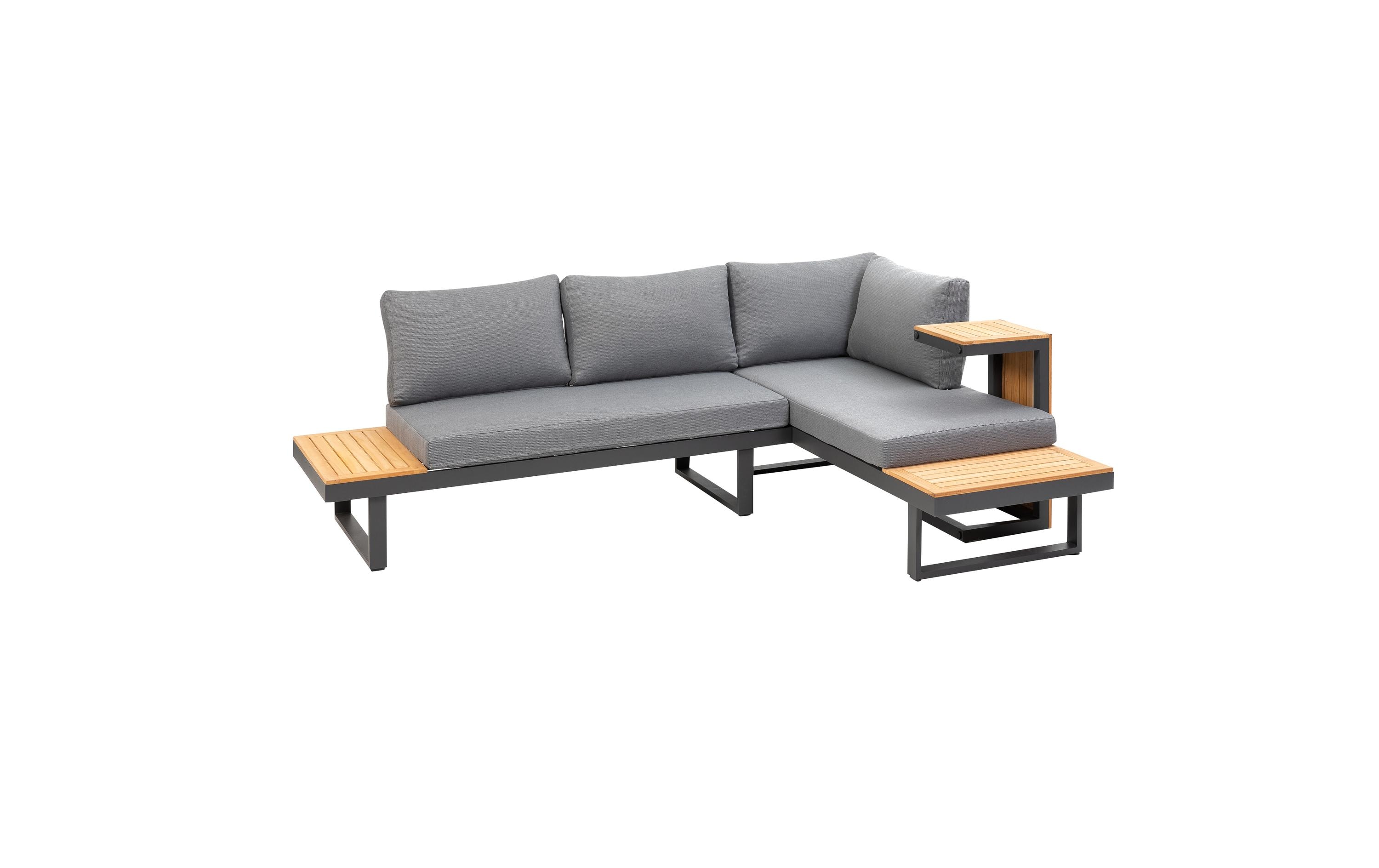 Loungeset Ascona, Anthrazit, 4 Sitzplätze<br>Zwei Sofas und ein Beistelltisch für Garten, Terrasse oder Balkon