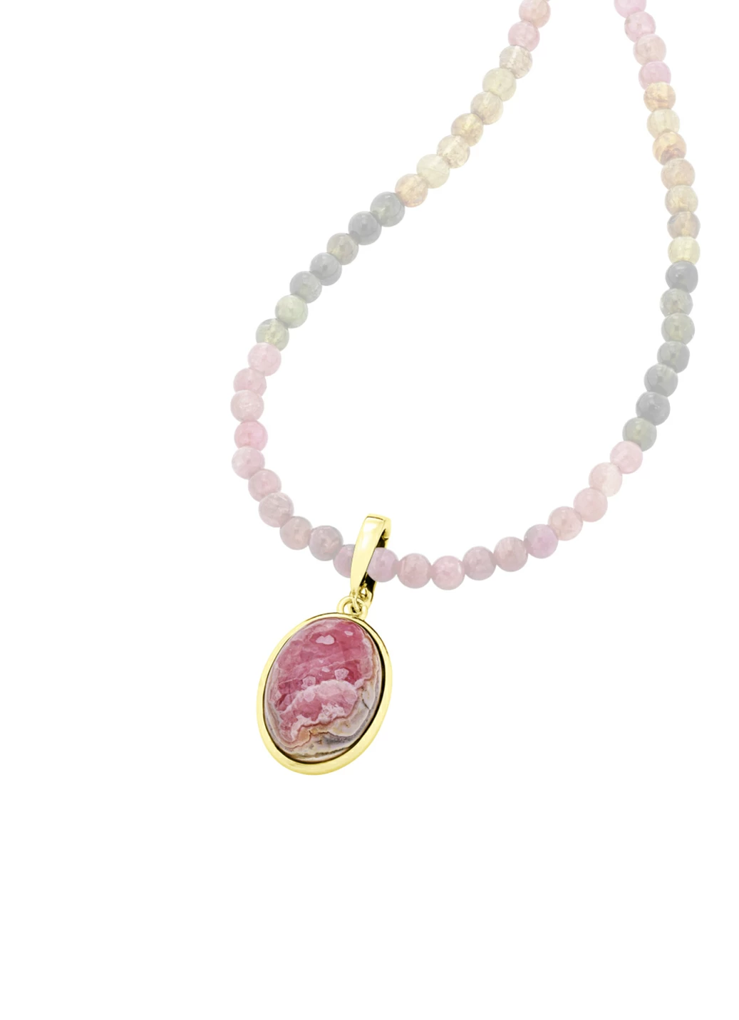 Vergoldeter Anhänger mit Rhodochrosit