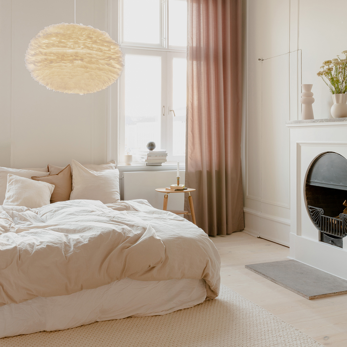 Hanglamp EOS XL Ø 75cm + koordset zwart Lichtbruin