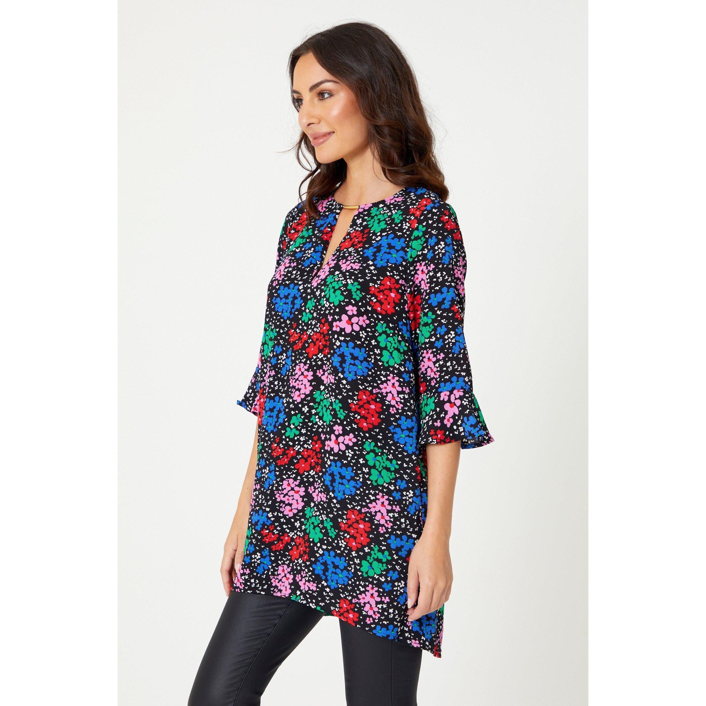 Be You Ladies Floral Frill Sleeve Tunic