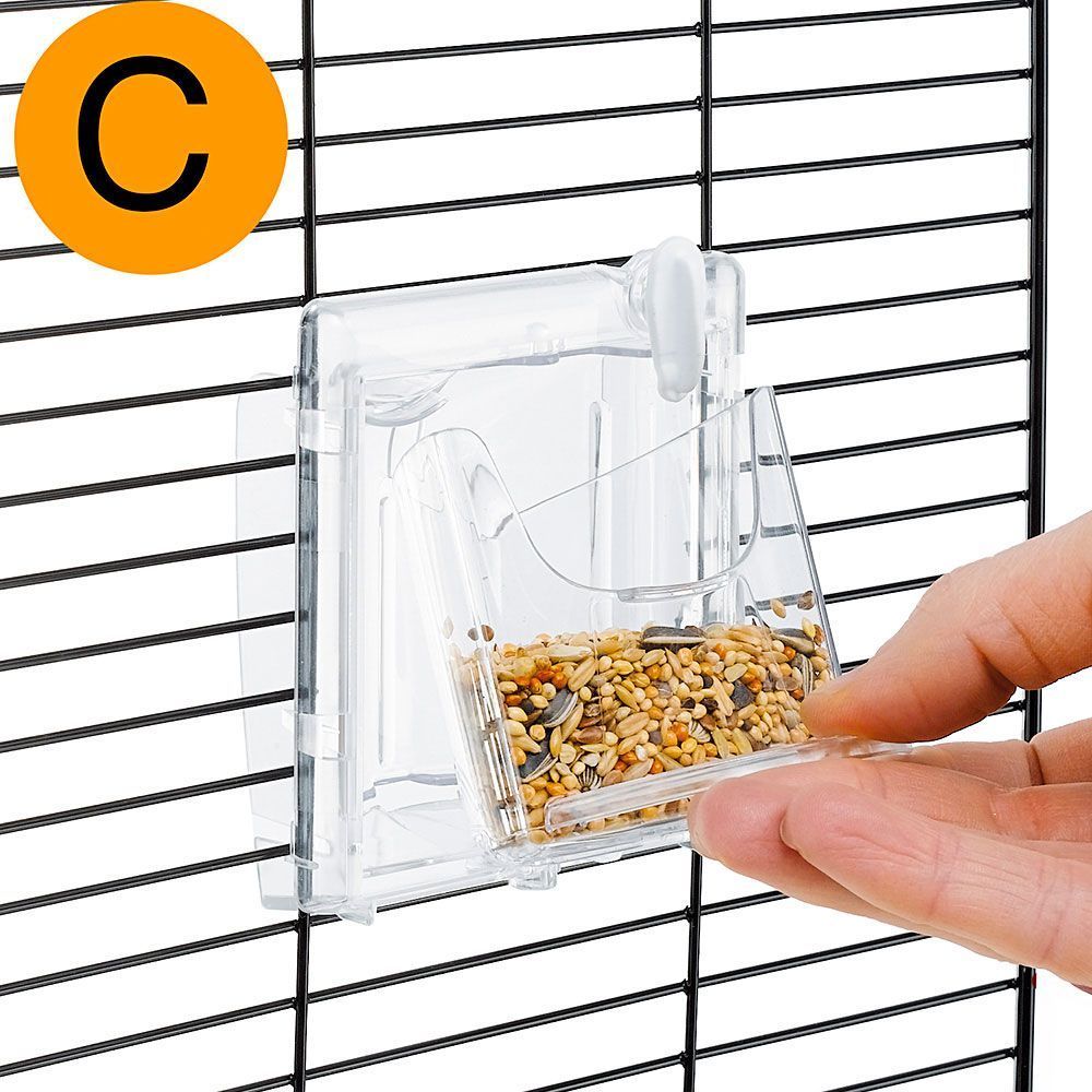 Ferplast cage pour canaris et autres petits oiseaux exotiques palladio 4, design élégant avec toit panoramique, accessoires et