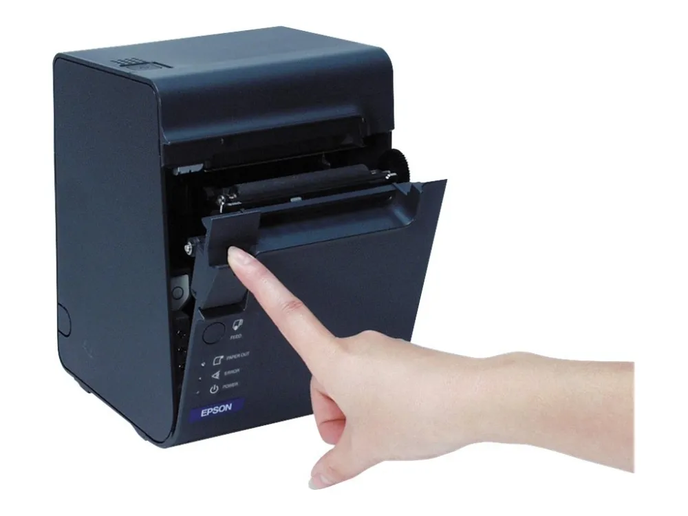 Epson TM L90 - Kvitteringsprinter - termisk linje - Rulle (8 cm) - 203 dpi - op til 150 mm/sek. - USB 2.0, seriel - skærer - mørkegrå