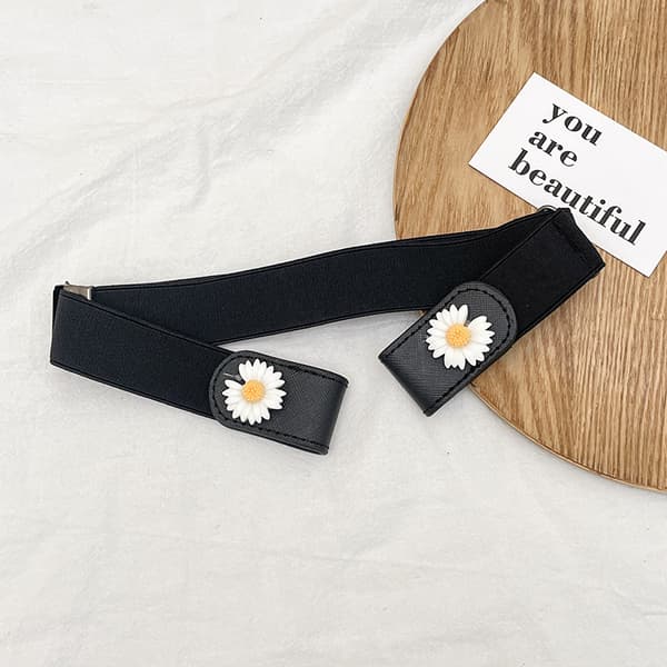 INF Elastisk belte uten spenne, unisex Sort  M
