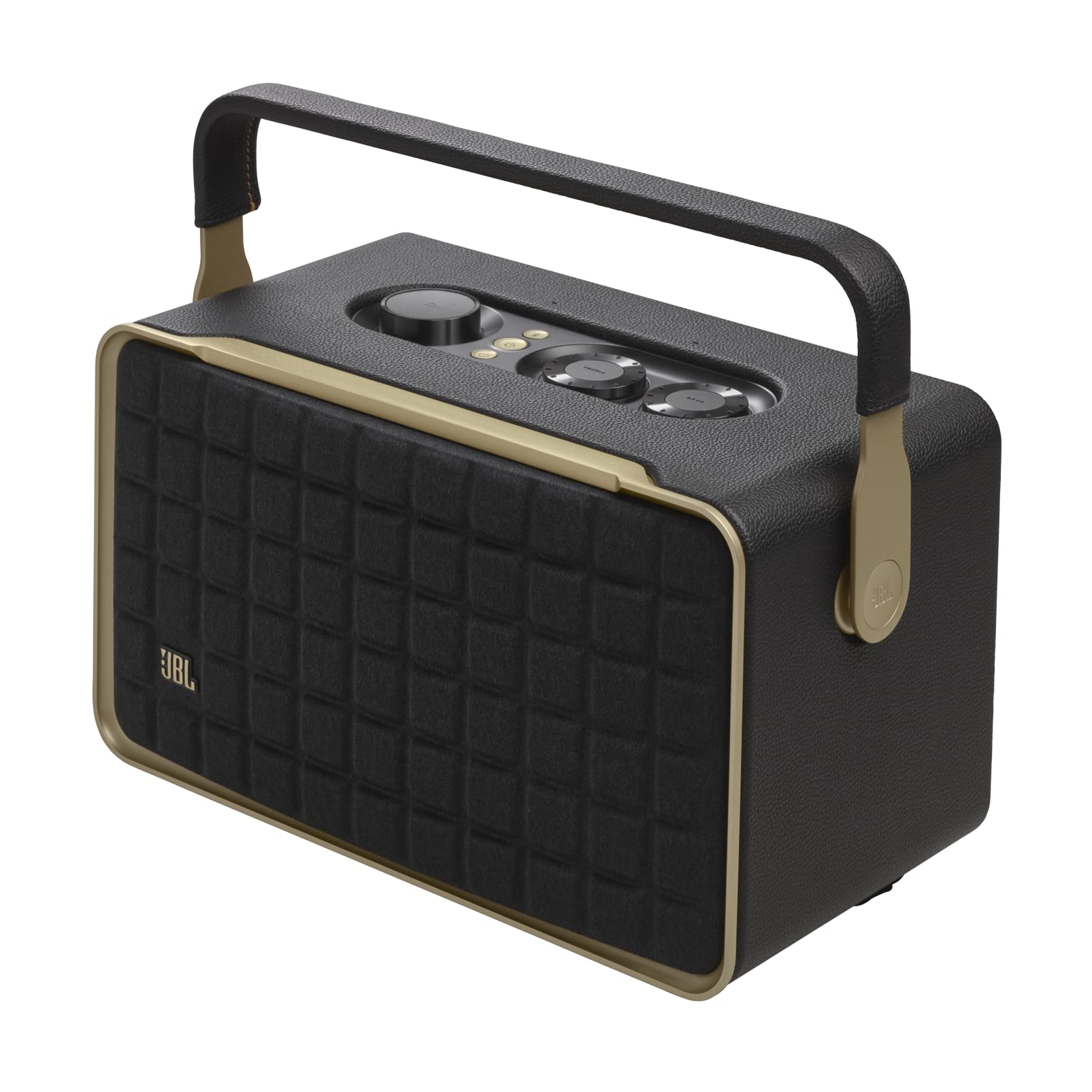 JBL Authentics 300 Enceinte intelligente connectée portable avec WiFi, Bluetooth et assistants vocaux, design rétro, noire