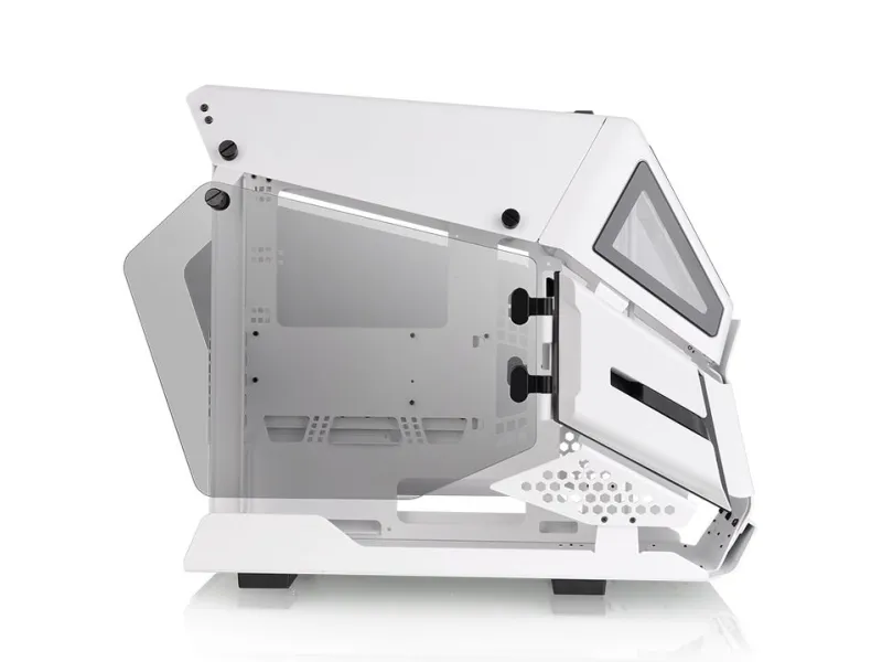 Thermaltake AH T200 - Tower - micro ATX - sidepanel med vindue (hærdet glas) - ingen strømforsyning (PS/2) - hvid - USB/Lyd