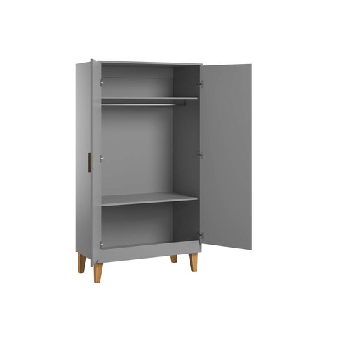 Chambre TRIO lit 70x140 commode armoire LOUNGE Gris - VOX