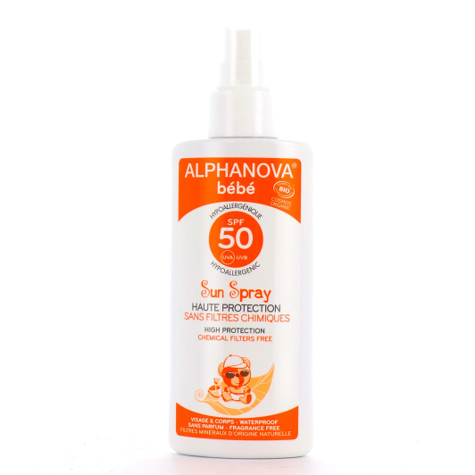 Alphanova Spray solaire bio SPF 50 Bébé et enfant - Haute protection