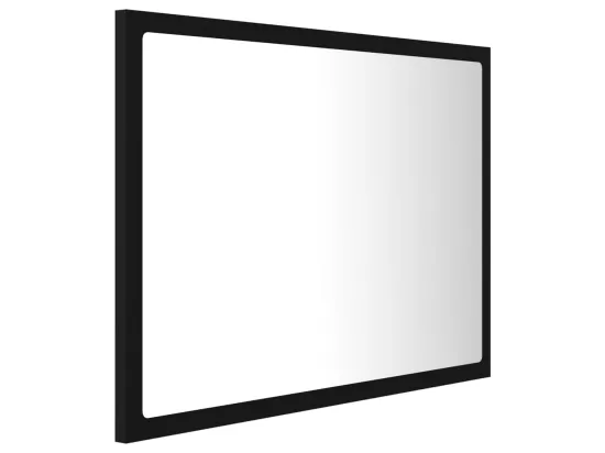 Miroir à LED de salle de bain Noir 60x8,5x37 cm Acrylique