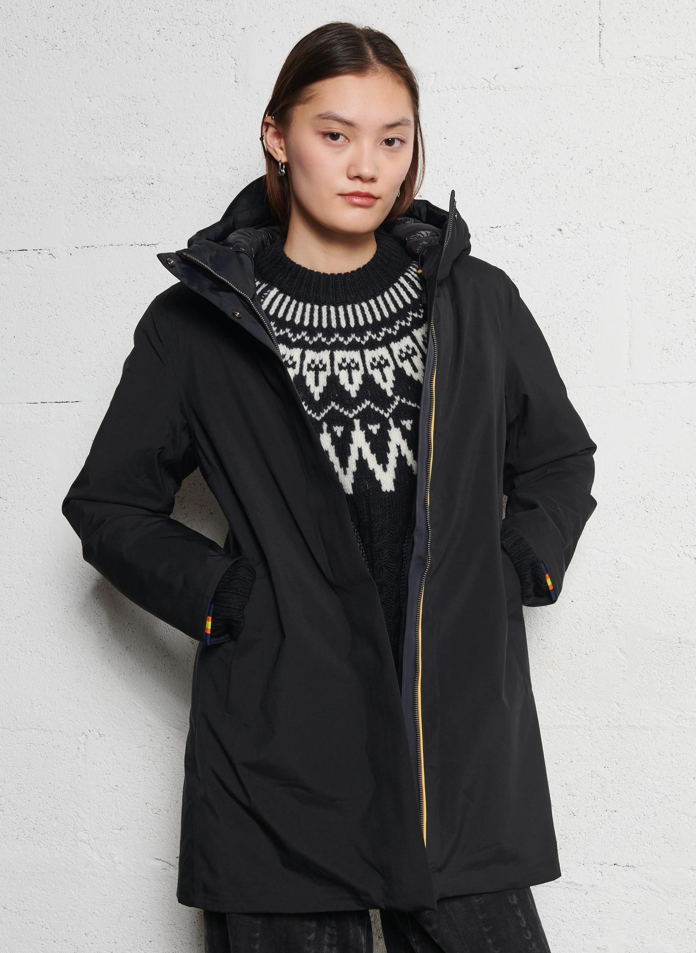 MATHIEL BONDED PADDED - Parka col montant | Noir