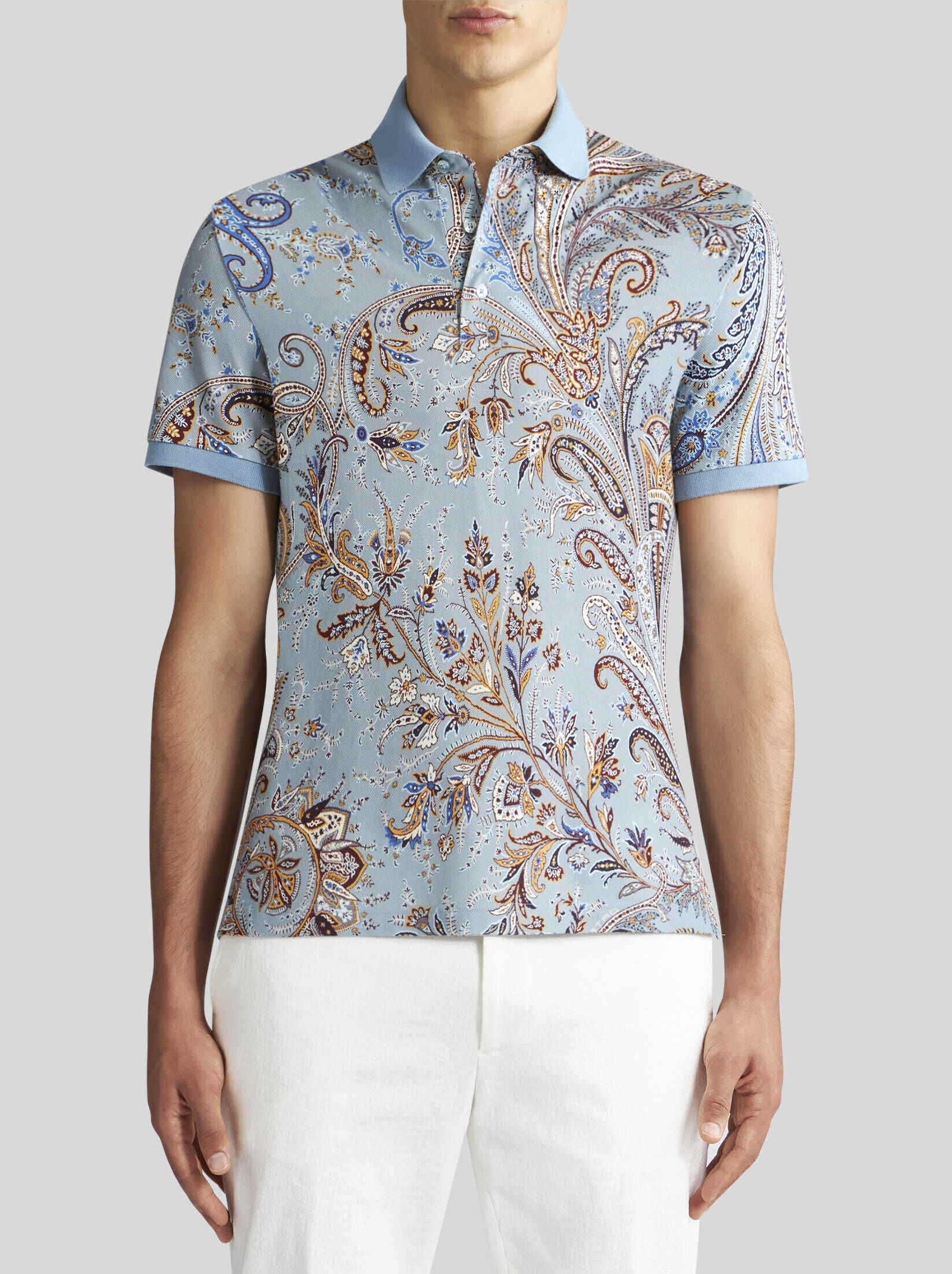 Etro| Herren Poloshirt mit Paisleymuster Regular Fit