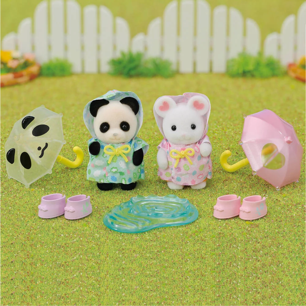 LE DUO DES BEBES EN HABITS DE PLUIE - SYLVANIAN TOUS POUR BEBES