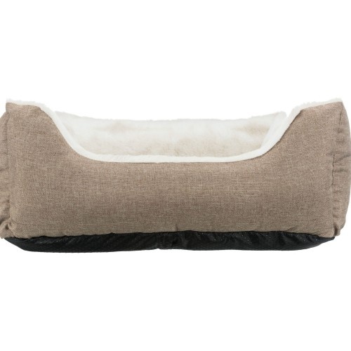 Cama retangular Trixie Nelli marrom e branca para cães e gatos