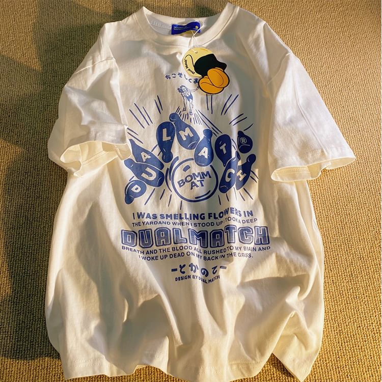 Rosesand - Oversized T-shirt met korte mouwen en letterprint