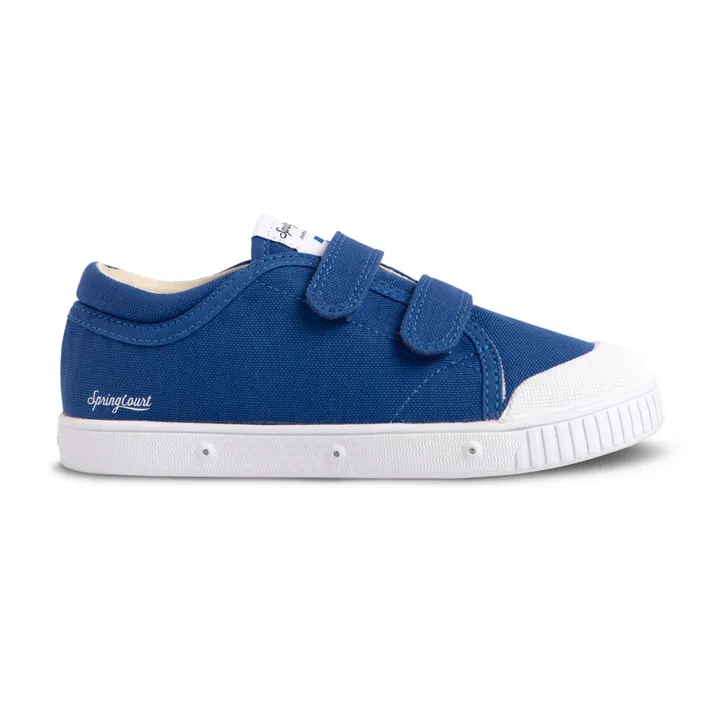 Spring Court Baskets Basses Scratchs G2 Canvas | Bleu