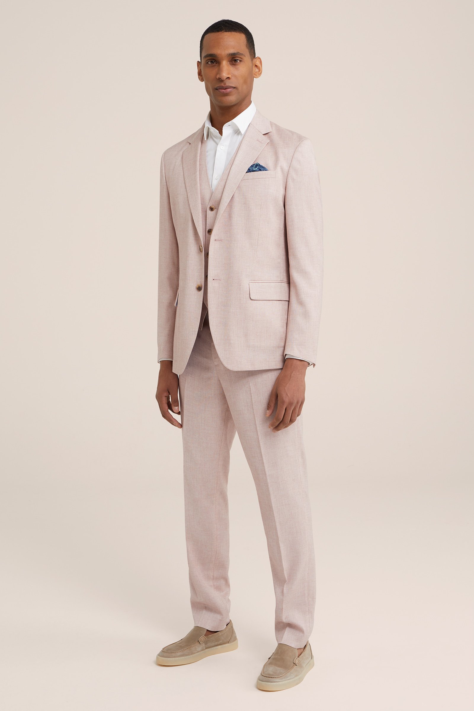 slim fit blazer WE Fashion Lichtroze