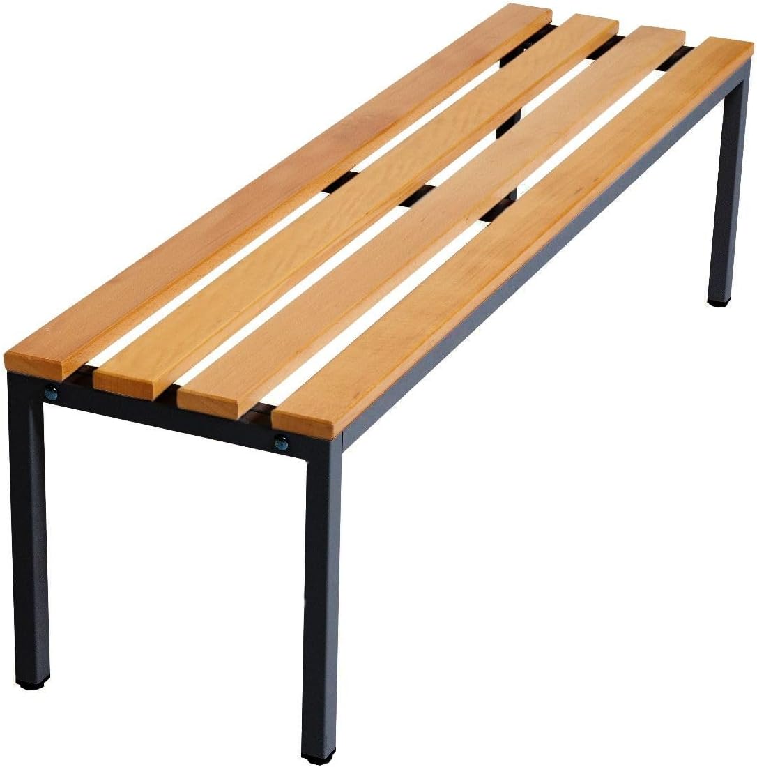 furni24 Sitzbank für Umkleideräume BxHxT: 100x42x40 cm, Umkleidesitzbank, Umkleidebank, Garderobenbank, Sportbank, Bank mit Echtholz für Fitnessstudio