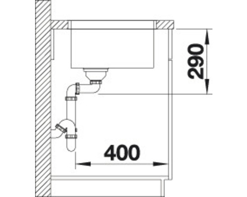 Blanco ANDANO 450-U spoelbak, 490 x 440 mm, roestvrij staal, 522963