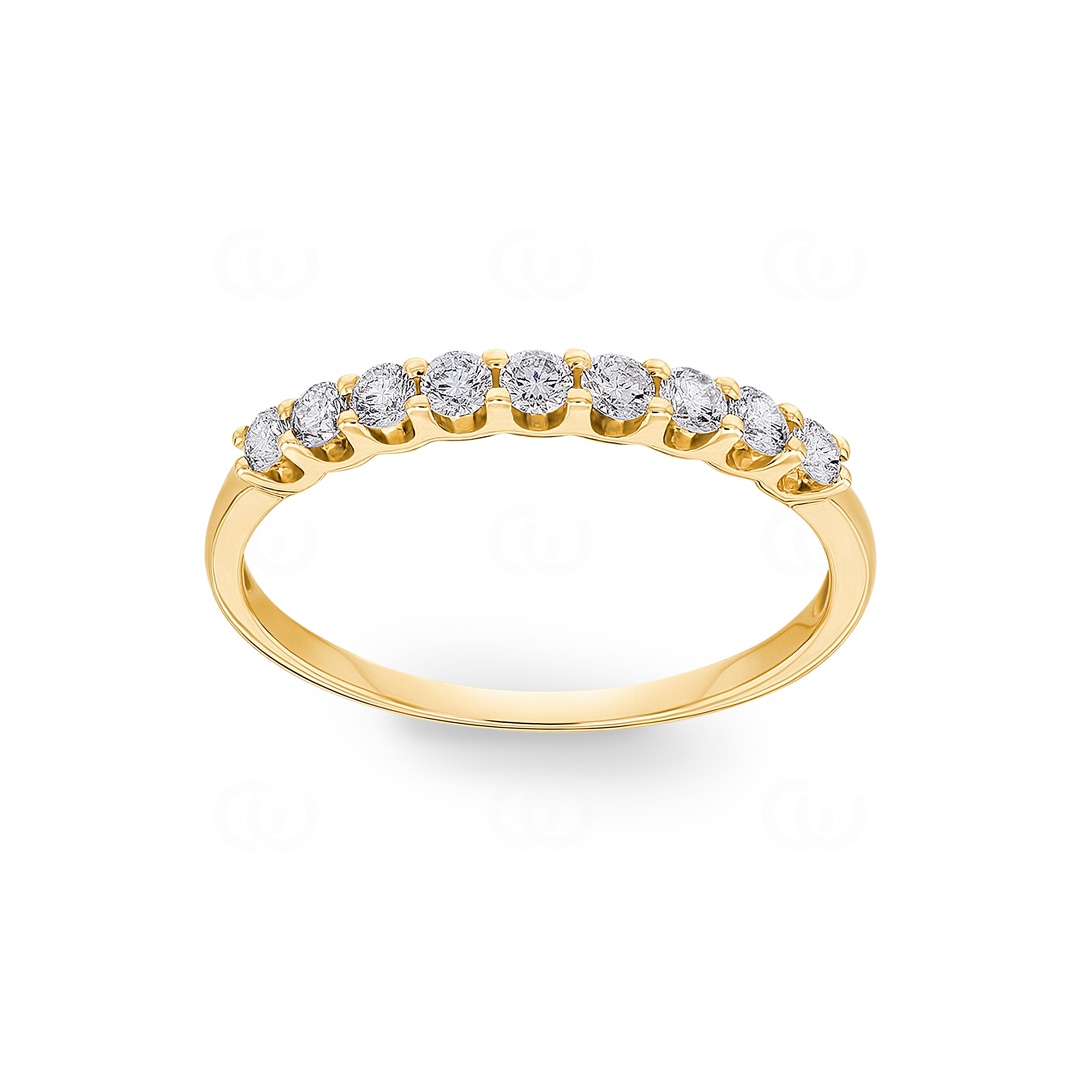Damenring 750/18 K Gelbgold mit Diamanten 0.33 ct H/si