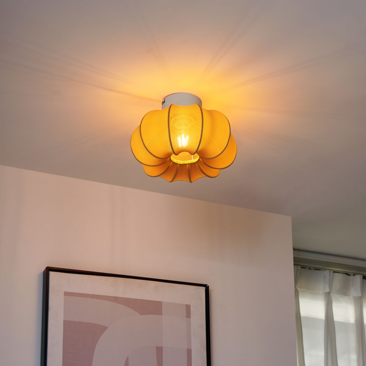 Japandi plafondlamp goud 27cm - Plu Asyesha