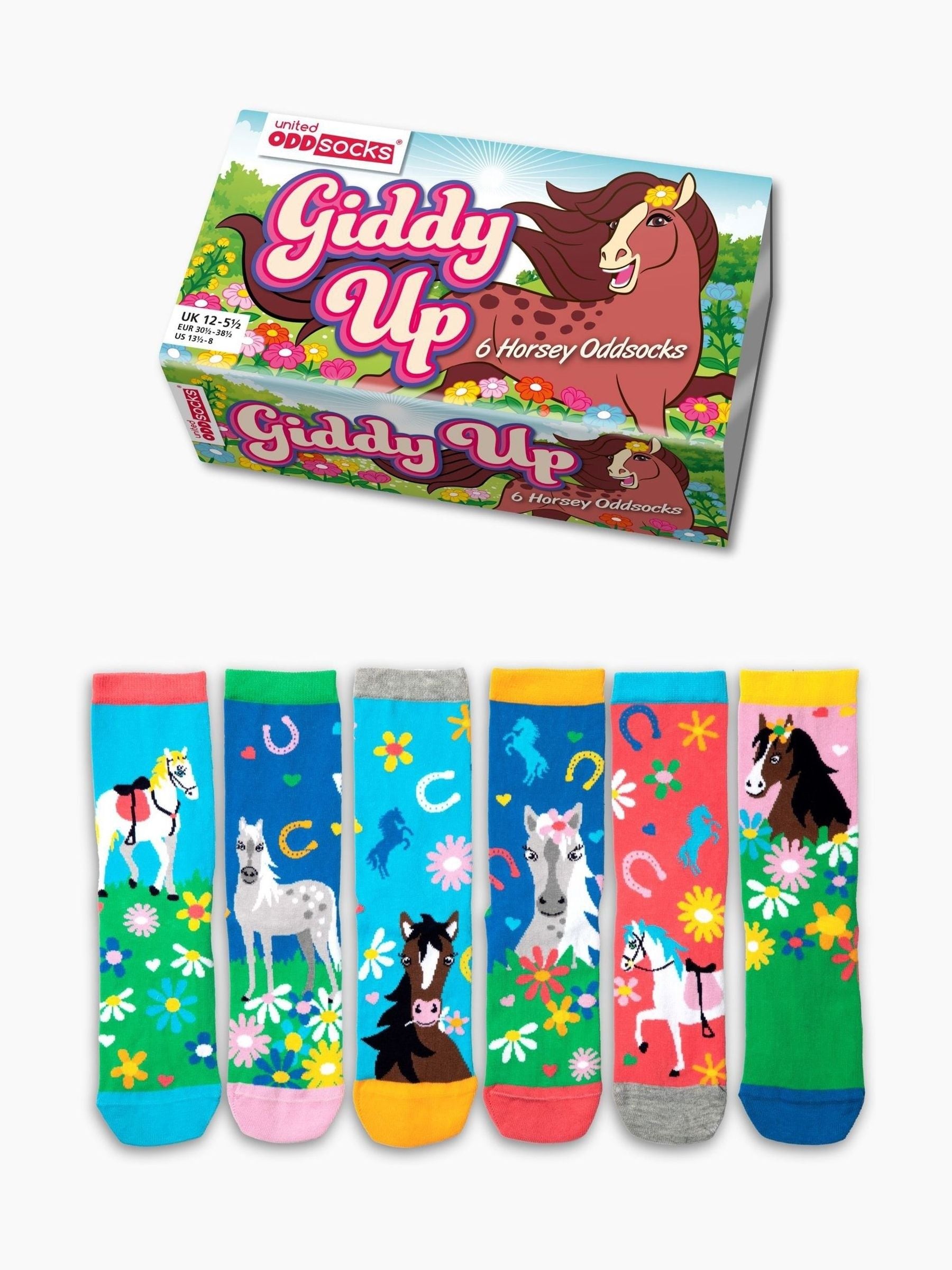 United Odd Socks Giddy Up Girls Socks 6 pack