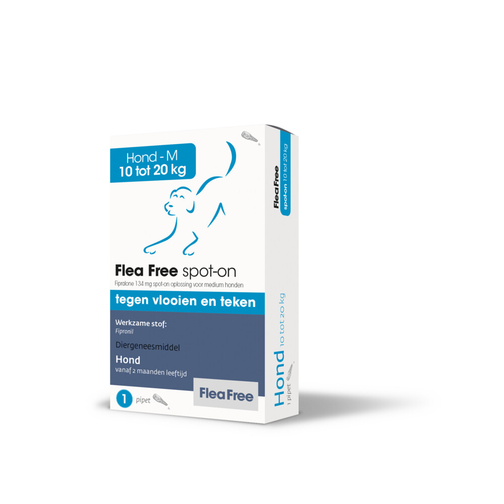 Flea Free Spot-On Anti Vlooien en Teken Druppels Hond 10-20 kg