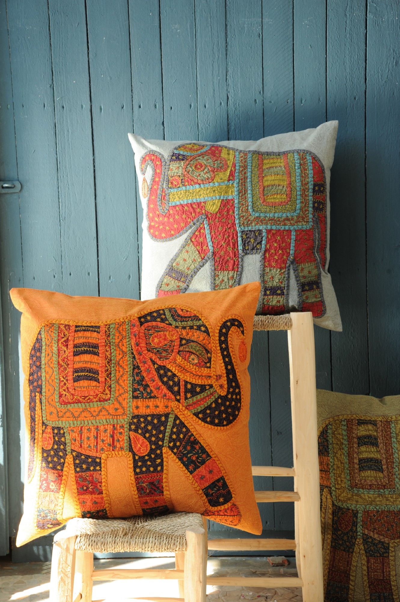 Kissenhülle 'Elefant', orange, L 60 cm, B 60 cm von fischer's lagerhaus