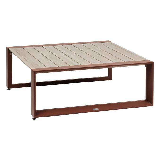 Table basse de jardin carrée ALLURE Lin / Acajou