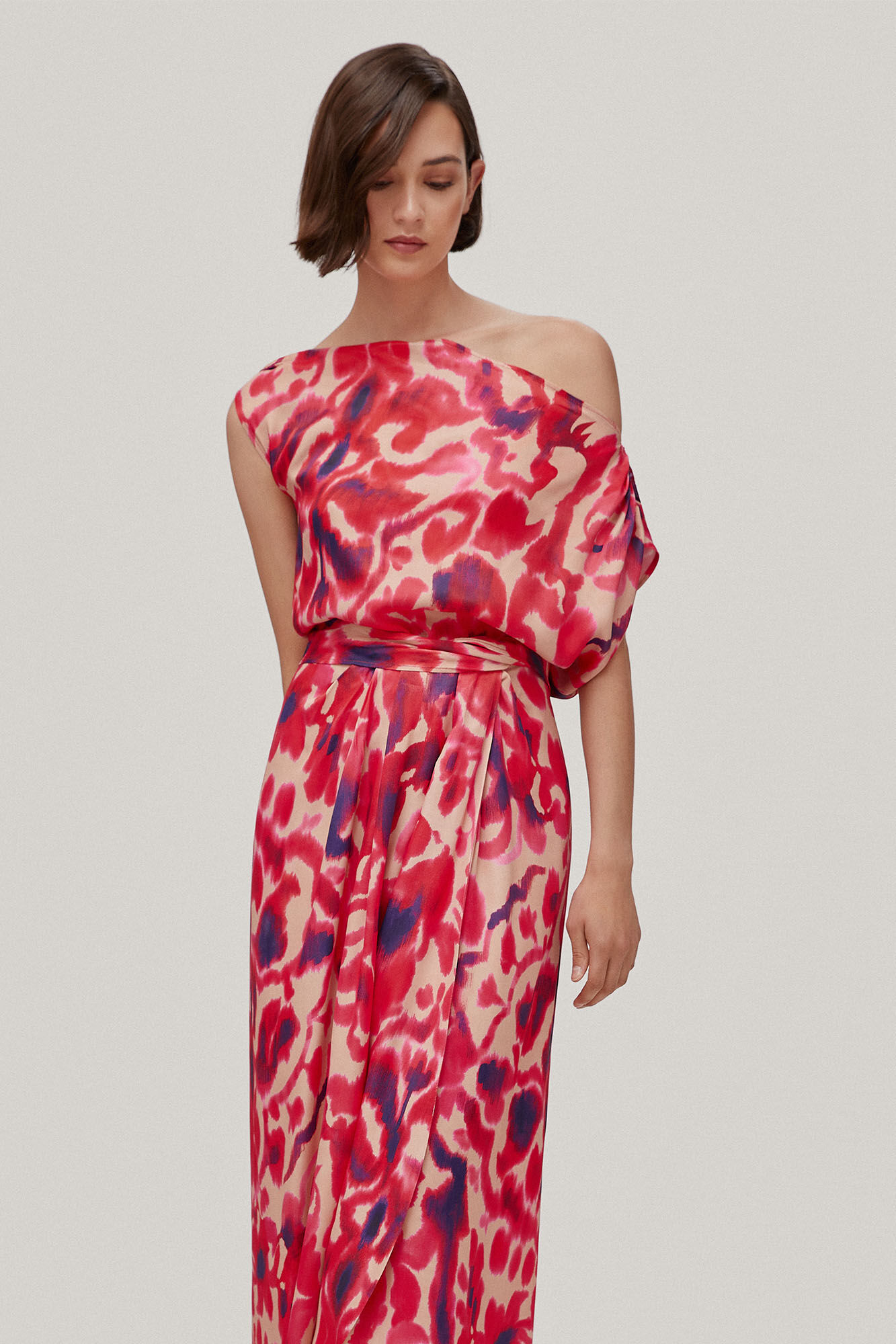 Gabriela. Saia midi estampada - Roxa