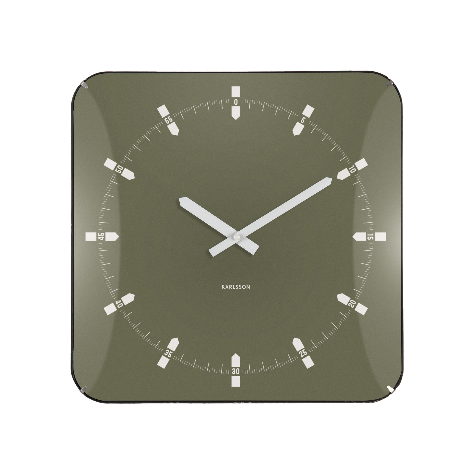 Wandklok Sucinto Dome Square Luxegroen