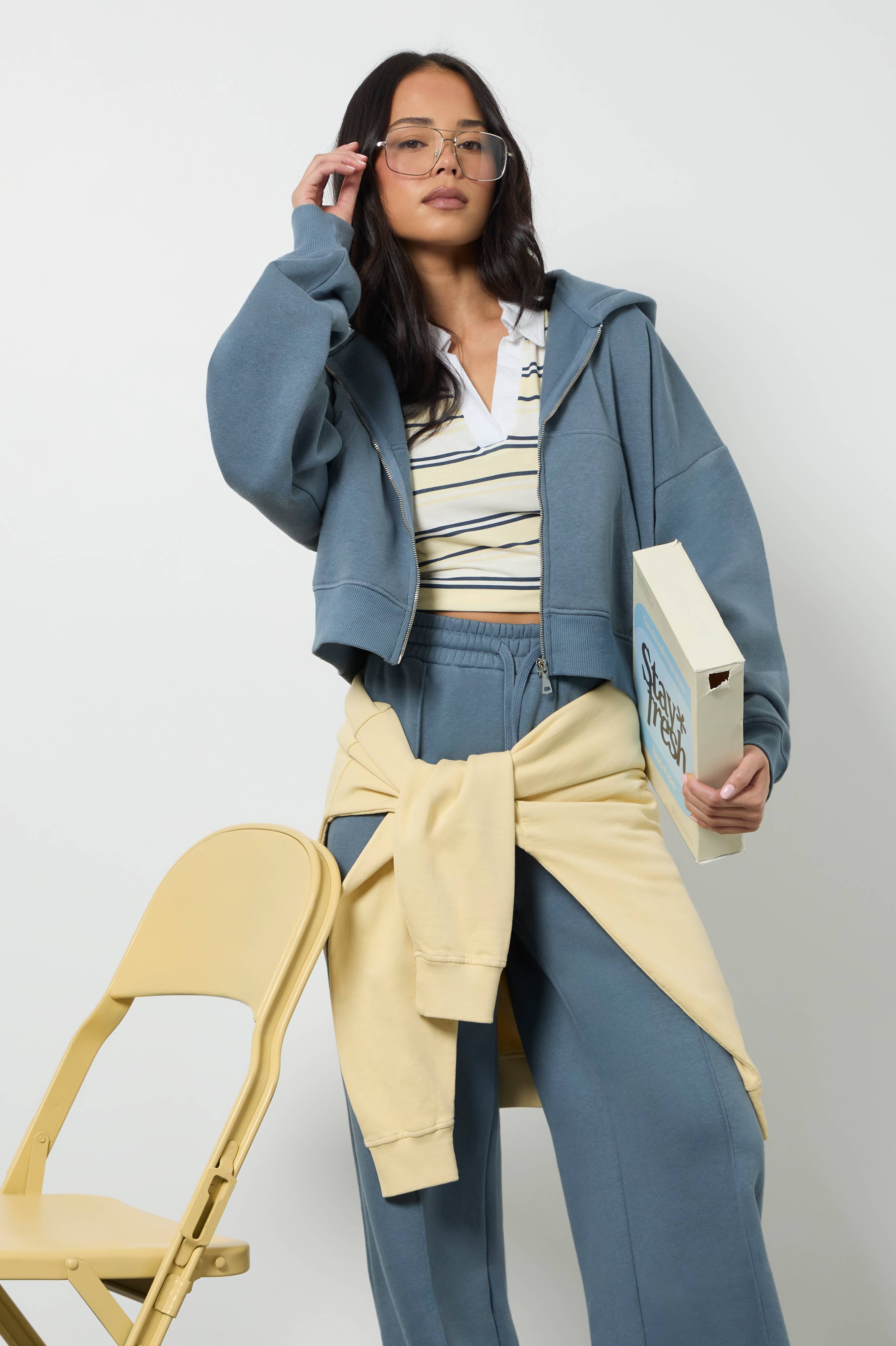 boohoo Sweat à Casynthétiqueche Zippé Oversize à Manches Bouffantes et Coupe Boxy