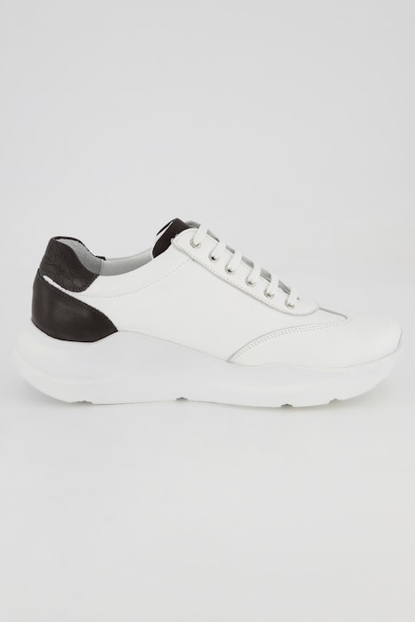 Leder-Sneaker, Farbakzente, Weite H