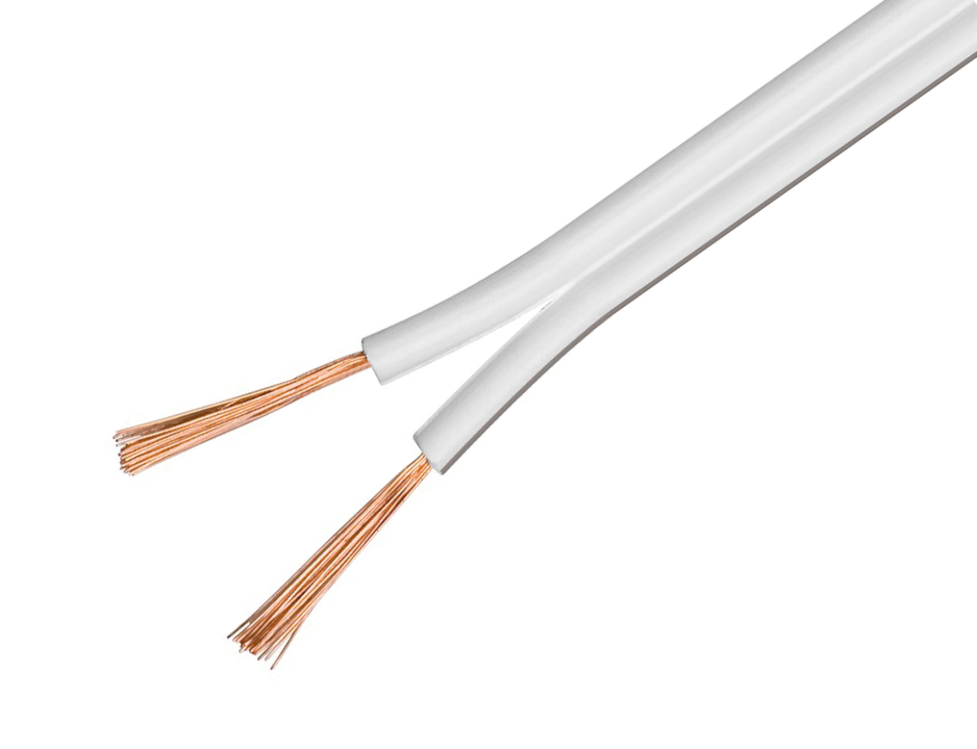 Høyttalerkabel OFC 2,5 mm², hvit 10 m
