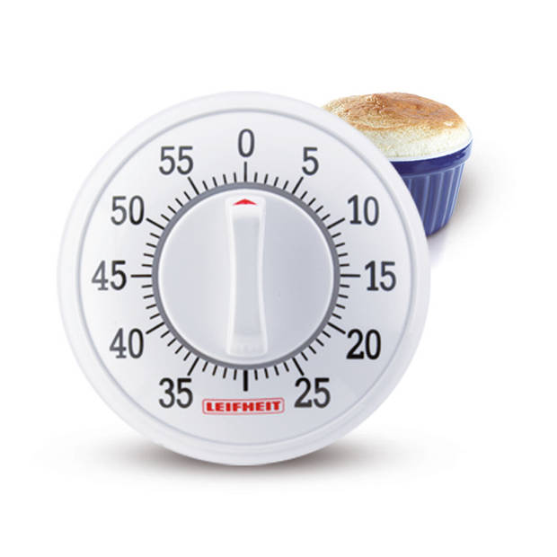 Leifheit comfortline analoge keukenwekker – 60 minuten – wit