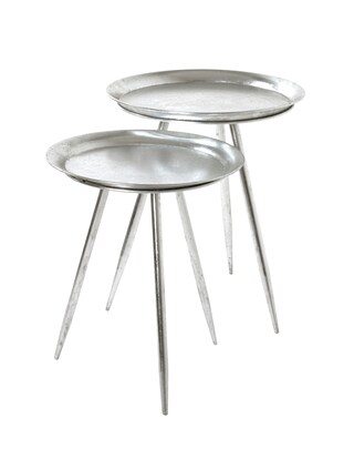 Beistelltisch ø 44 cm silberfarbig