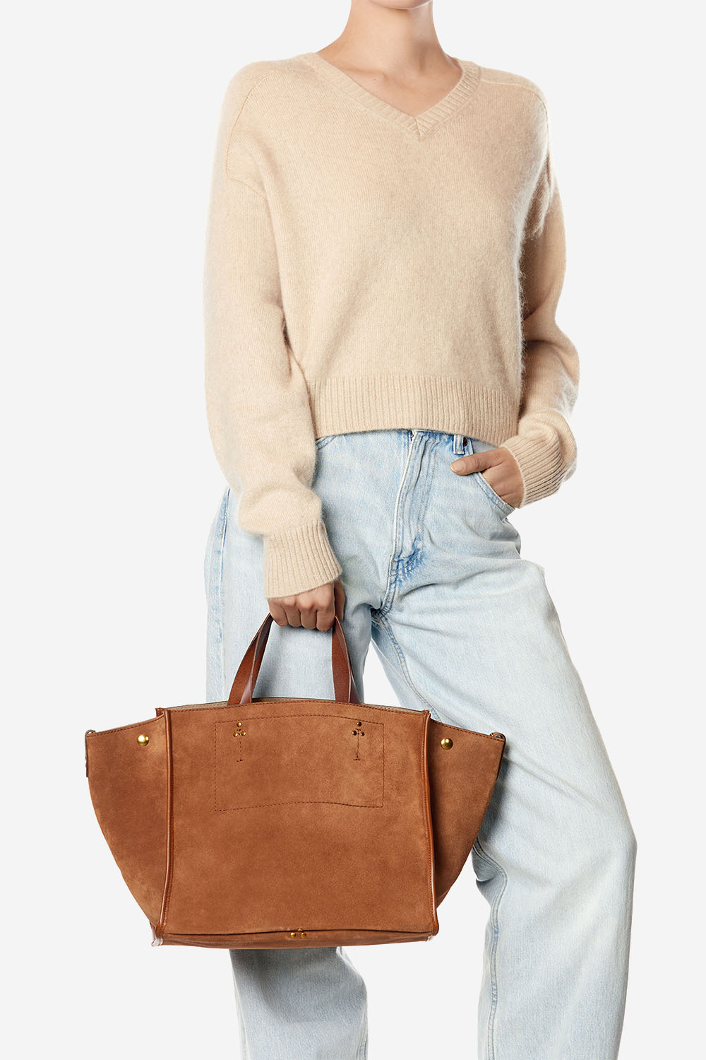 Leon M suede shoulder bag