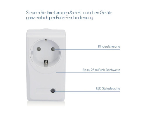 Draadloze afstandsbedieningsset 3+1 wit 3x draadloze stekkeradapters 1x afstandsbediening