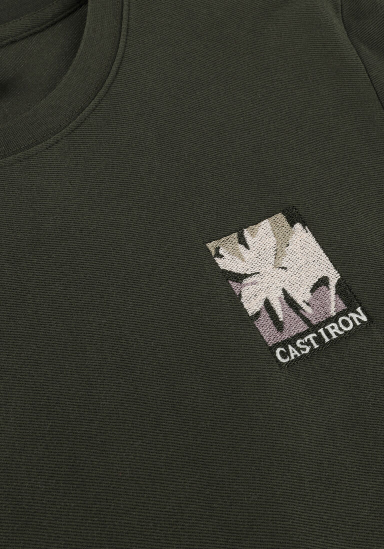 CAST IRON groene cast iron t-shirt short sleeve r-neck regular fit cotton twill