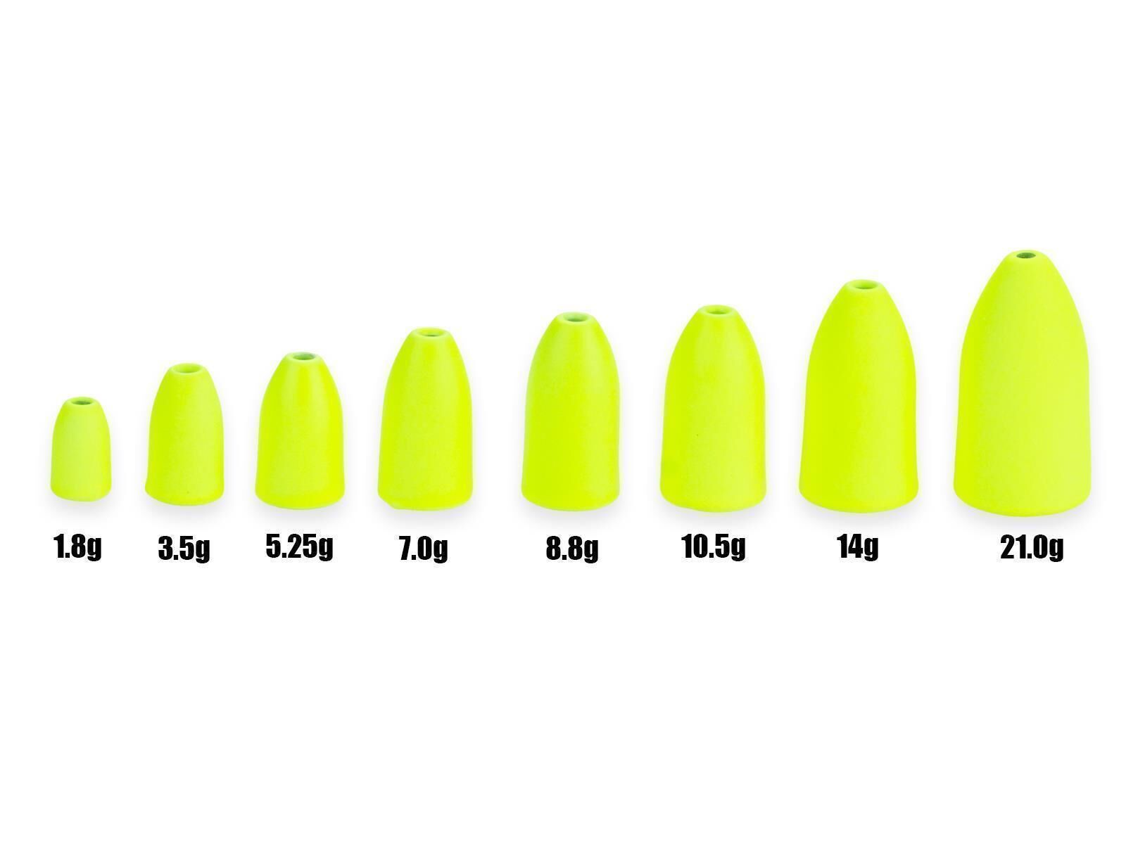 CAMO Tungsten Bullet Weight - CHARTREUSE 1.8g (5 Stk.)