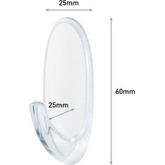 3M  Crochet, oval, plastique, transparent, taille: M
