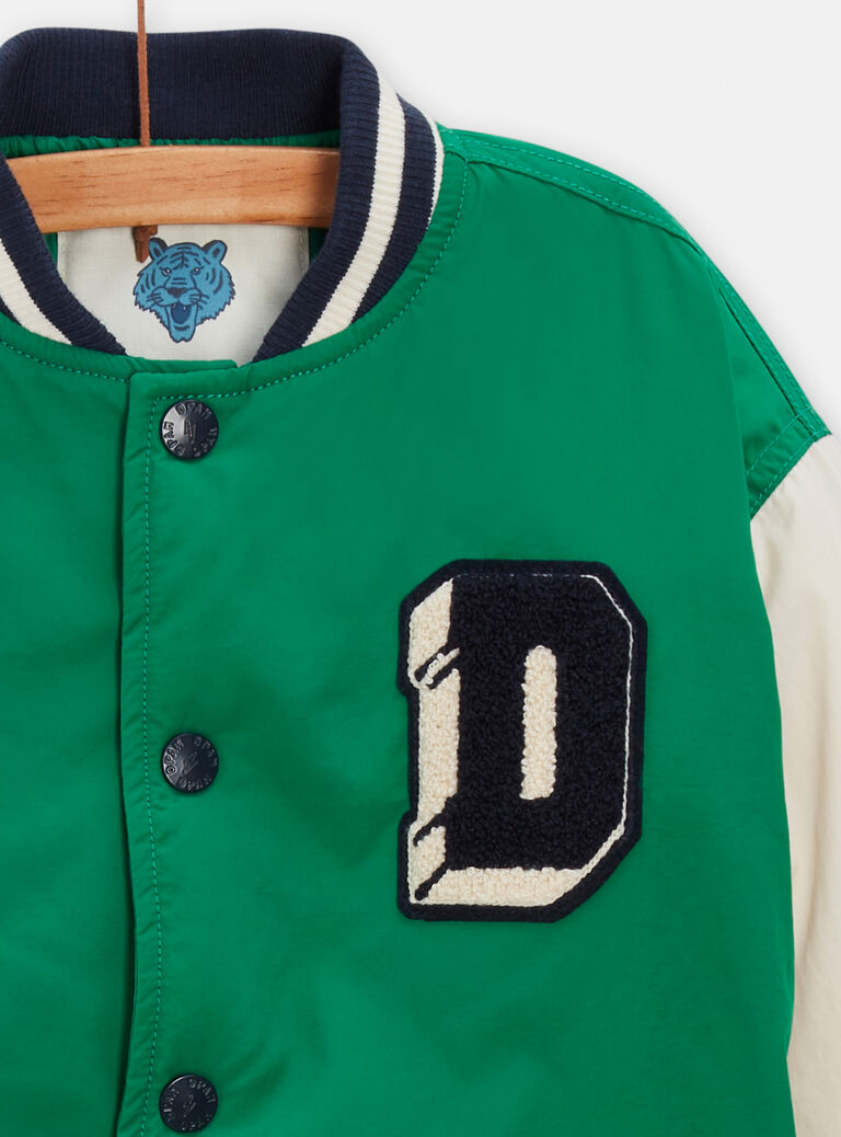 Veste verte en nylon façon teddy pour garçon
