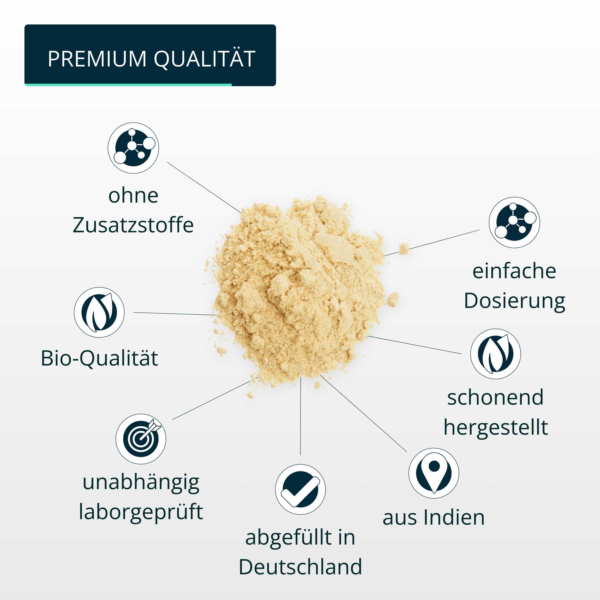 brandl® Ashwagandha Pulver Bio | Ashwagandha in Deutschland abgefüllt | Premium Ashwagandha Bio