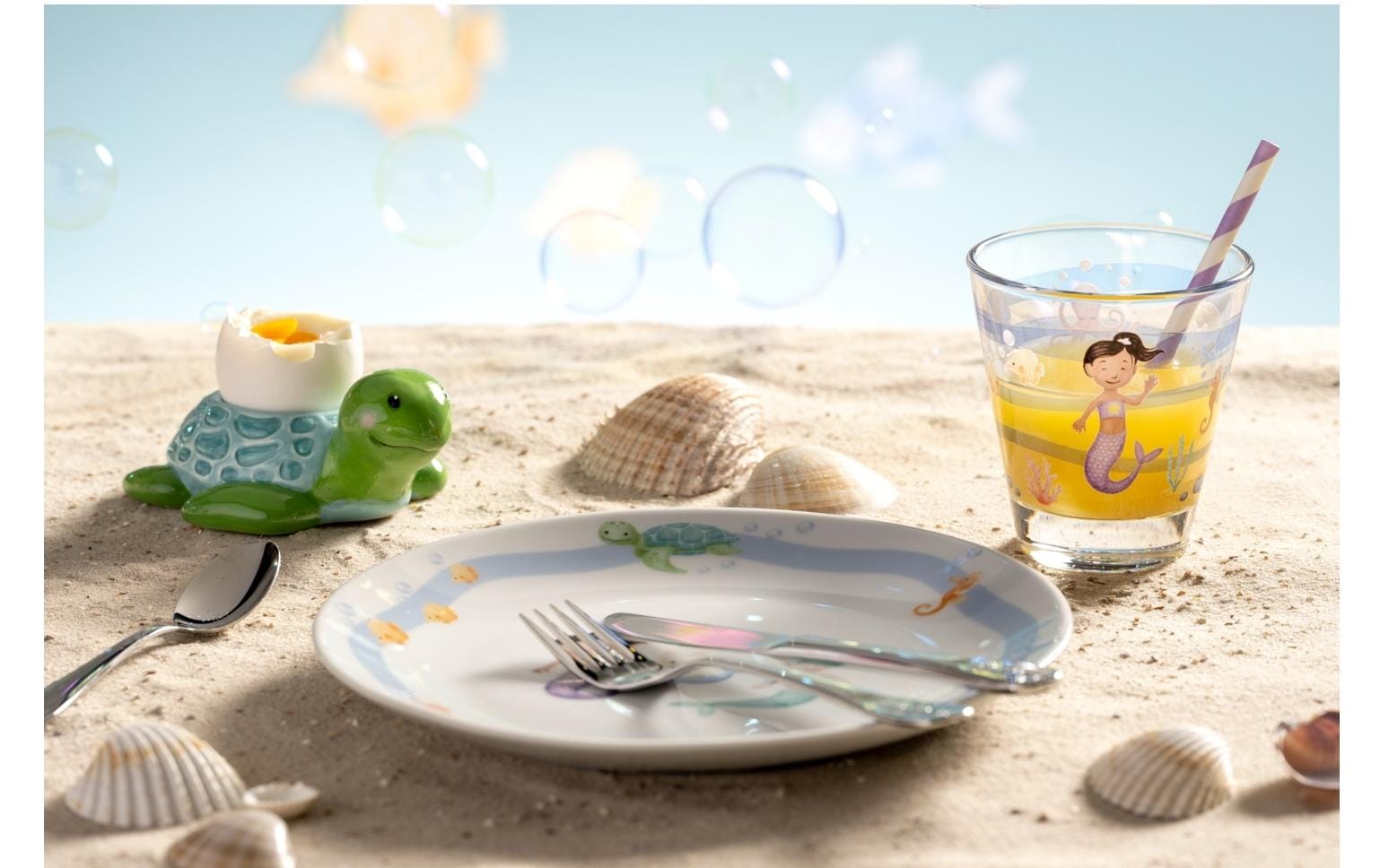 Kindereierbecher Avventura Schildkröte, Grün/HellblauEierbecher für Kinder