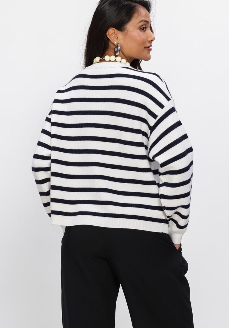 donkerblauwe dante6 sweater twixa stripe 3d logo sweater