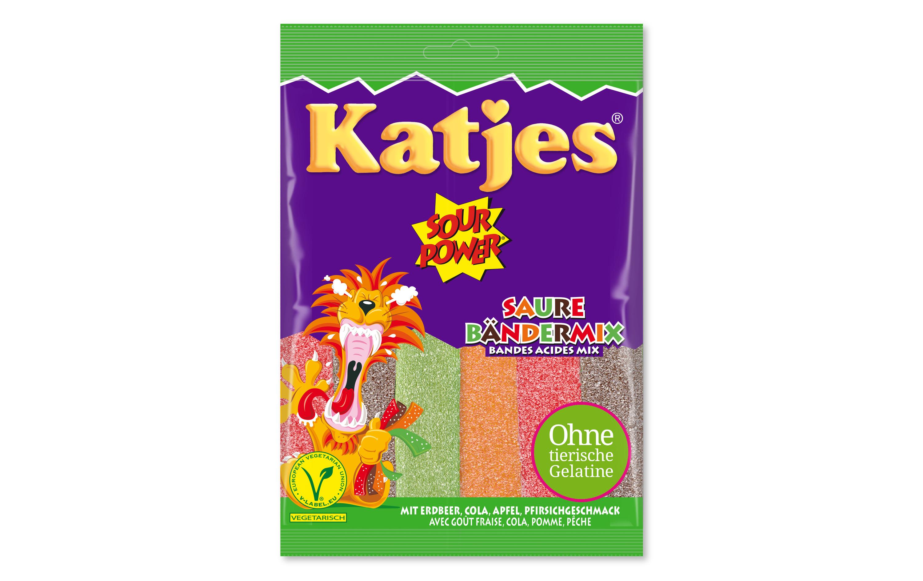 Sour Power Bänder Mix 200 gLange Gummibonbons mit saurem Geschmack