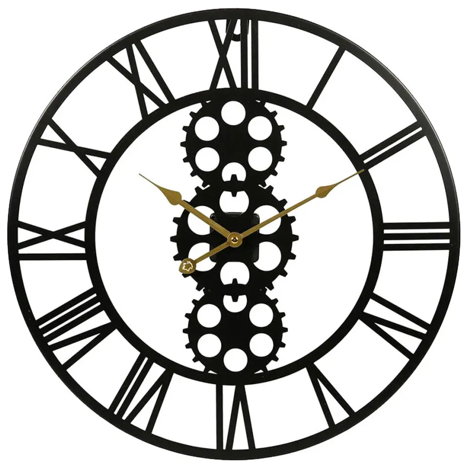 Ostaria Wandklok/muur klok - open uurwerk - D50 cm - metaal