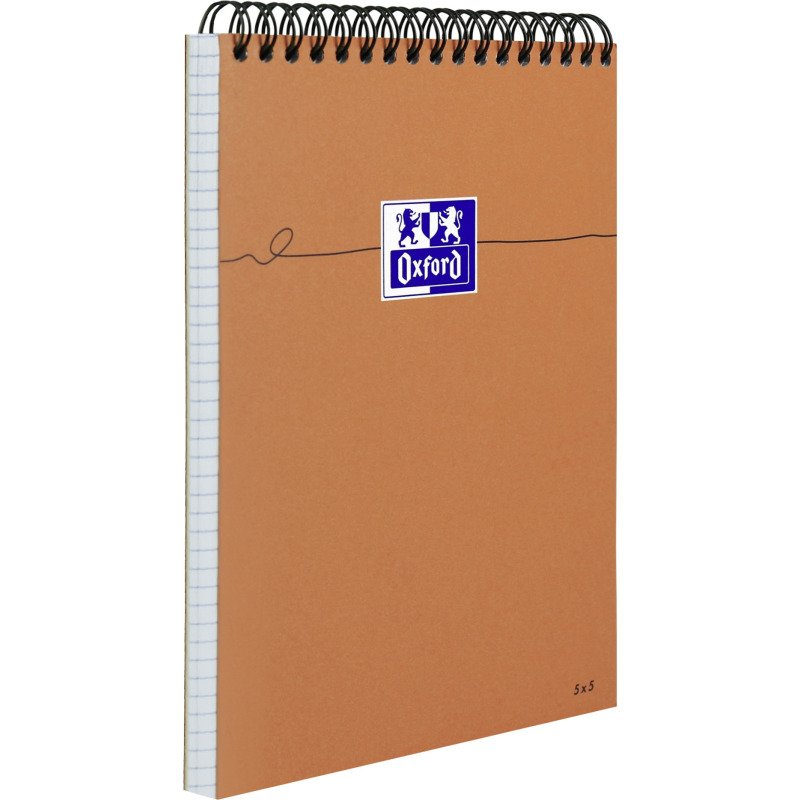 Bloc de bureau orange Oxford 14,8 x 21 cm spirale - 5 x 5 - 80 feuilles