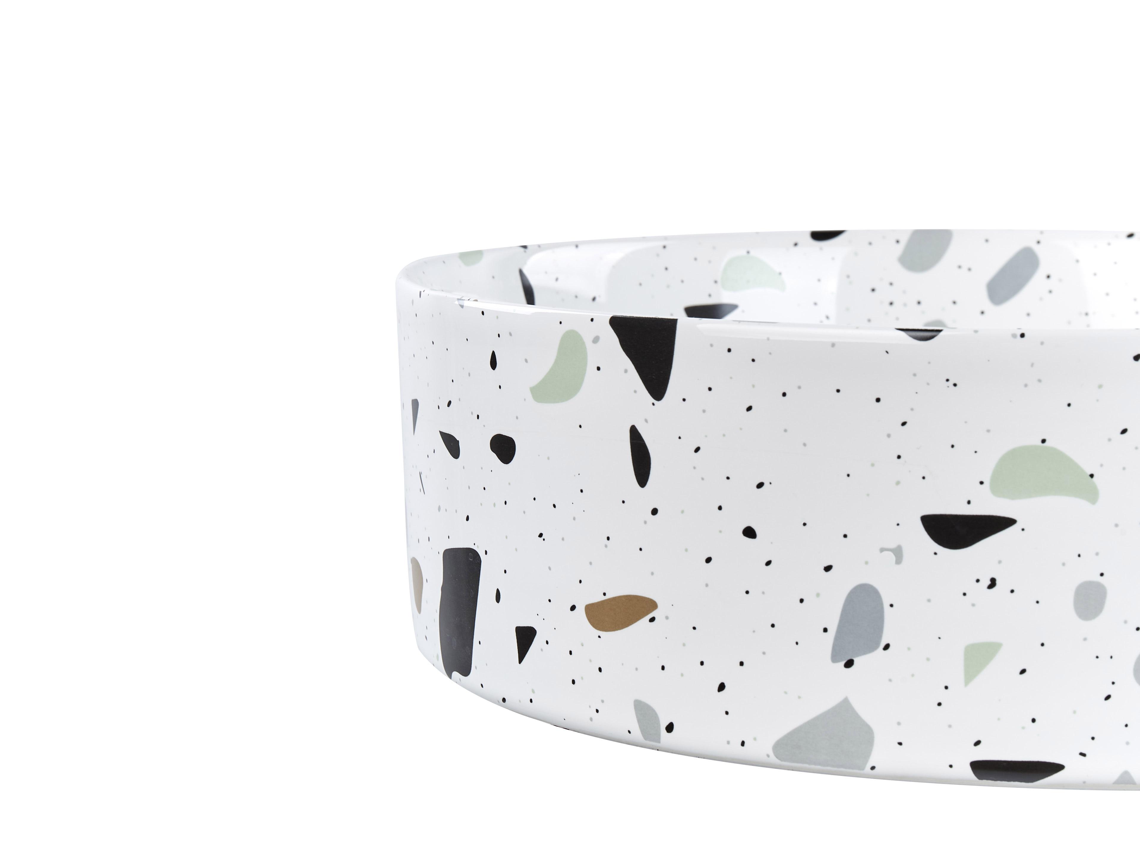Wastafel voor aanrechtblad NULES ⌀ 40 cm Keramiek Wit terrazzo