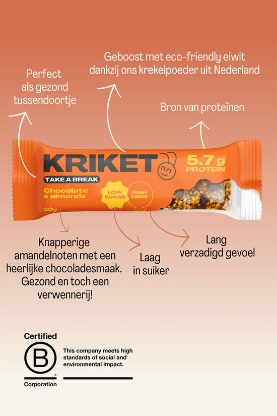Kriket Kriket Muesli Bar Chocolate & Almonds Energiereep